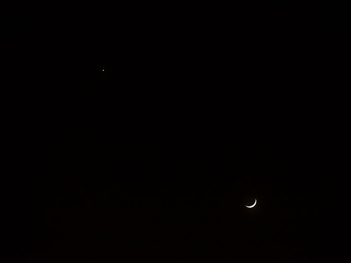 venus and the moon